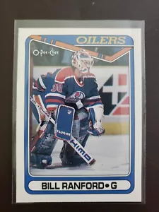 1990-91 Bill Ranford O-Pee-Chee Hockey Edmonton Oilers - Picture 1 of 2