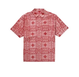 In-Hand Supreme Tray Jacquard S/S Shirt Red Size: Large - Picture 1 of 4