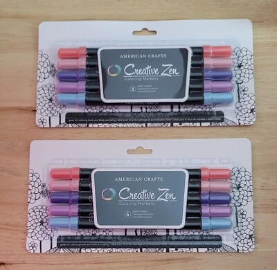 American Crafts CREATIVE ZEN PASTEL COLORING MARKERS PENS #374275 Lot of 2 - Image 1 of 3