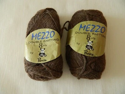 Yarn Panda MEZZO Double Knitting 8ply Wool Acrylic Viscose Brown Lot Made Italy - image 1 of 4