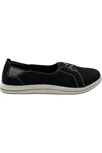 Clarks Cloudsteppers Canvas Slip-Ons Breeze Skip Black - Picture 1 of 4