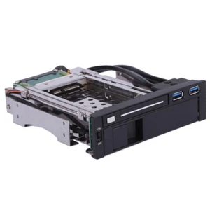 5.25" Dual Bay Internal Mobile Rack for 2.5" 3.5" SSD HDD Hot-swap Dock T8Y0 - Afbeelding 1 van 10