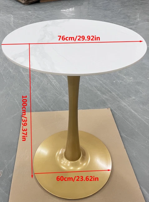 Round Table 76*100cm Dining Room Table Gold Legs - Image 1 of 1