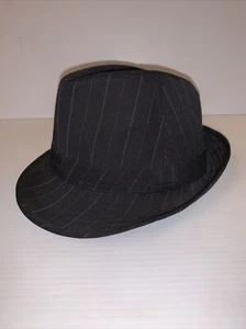 Fedora Ladies Pin Stripe Black size 57CM - Picture 1 of 4