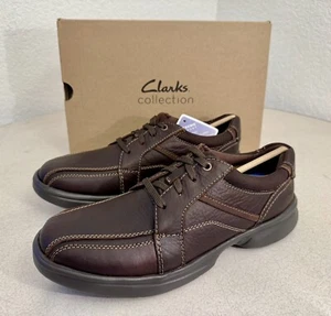 Clarks Men's Bradley Walk Brown Tumbled Leather Extreme Comfort Shoes Many Sizes - Picture 1 of 11