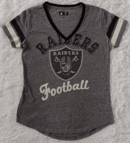 Womens Large Oakland Raiders Jersey Rhinestone T Shirt Gray NFL Football Cover