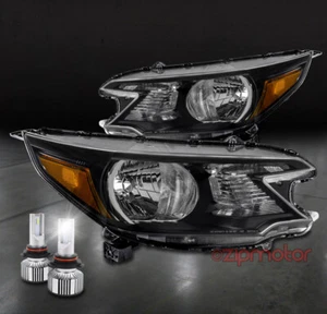 Faros de repuesto para 12-14 Honda CR-V Faro negro con bombilla LED LH+RH - Imagen 1 de 10