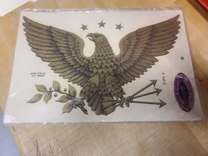 Vintage Original Meyercord Aufkleber X547-E Gold Patriotic Eagle Extra Large Size - Bild 1 von 2