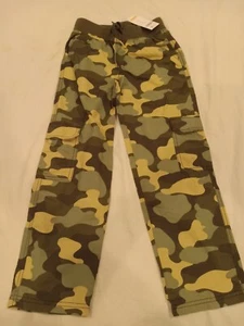 Gymboree Boy's Size 7 Green Camo Drawstring Cargo Pants Boy Outdoor - Picture 1 of 4