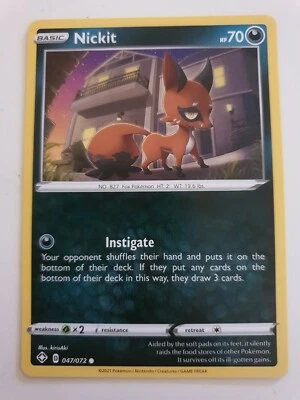 4x Nickit 47/72 Common Shining Fates Pokemon Card Near Mint  - image 1 of 2