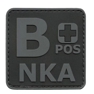 B+ BPOS NKA PVC rubber ACU blackout blood type tactical morale fastener patch - Image 1 of 4