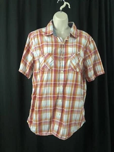 Union Size XL MEN’S SHORT SLEEVE BUTTON-UP Multicolored Plaid SHIRT - Picture 1 of 7