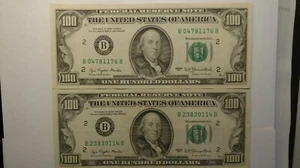 [2] 100.00 Federal Reserve Notes. They have been circulation but hard to tell so - Picture 1 of 4