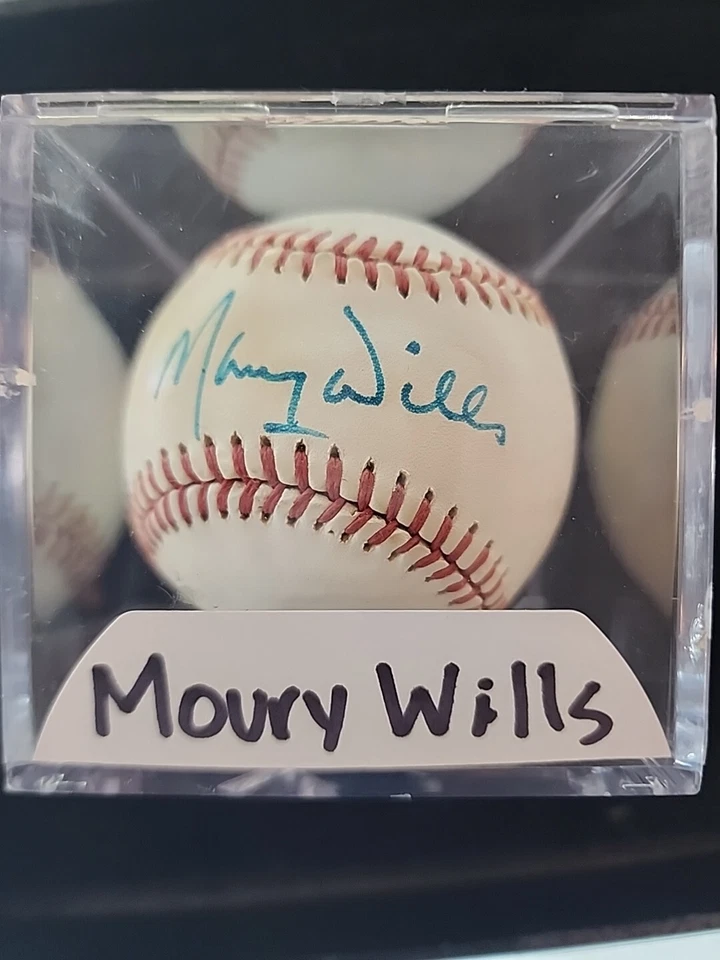 Maury Wills Los Angeles Dodgers Signed ONL Baseball JSA 1970's MLB Ball Mint - Image 1 of 4
