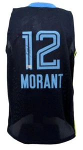 Ja Morant Autographed Navy Custom Basketball Jersey Memphis Grizzlies Beckett - Picture 1 of 5