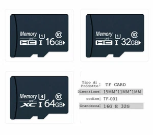 scheda di memoria TF Card da 16GB 32GB 64GB con adattatore 10 classe - Foto 1 di 4