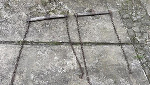 Zugscheid, Wagenscheid, Ortscheid, Pferdegeschirr Holz, antik - Bild 1 von 3