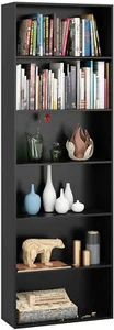 ✅ LIBRERIA SCAFFALE COMPONIBILE MDF LAMINATO SCAFFALE MODULARE NERO PER UFFICIO - Foto 1 di 7