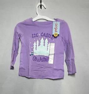 Cat & Jack Toddler Girls' Long Sleeve 'Ice Castle' Graphic T-Shirt, Purple - 2T - Picture 1 of 2