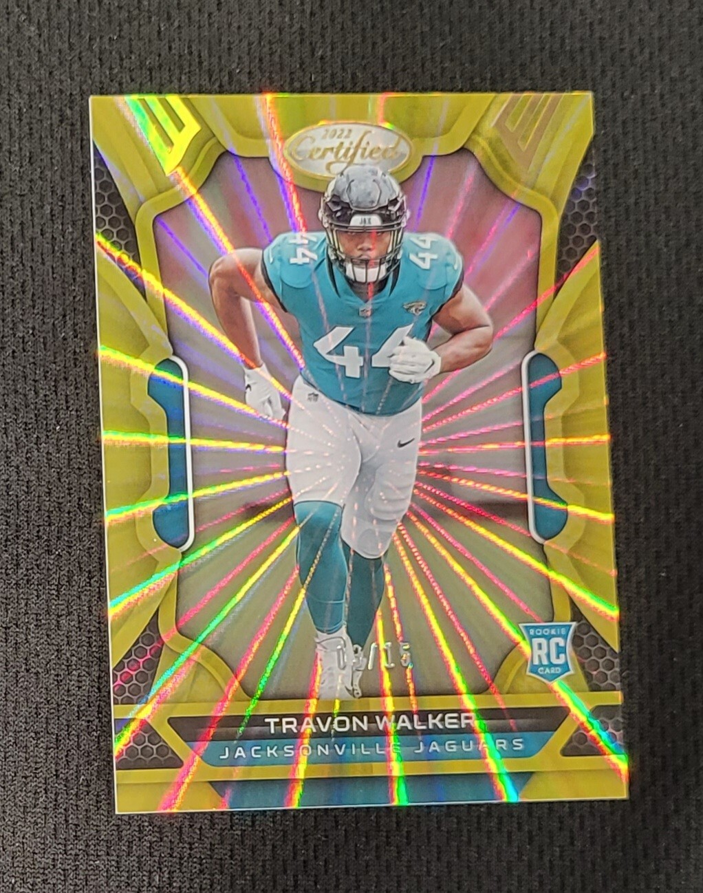 2022 Panini Certified Travon Walker Rookie FOTL Gold Mirror Base 03/15