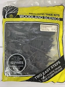 Woodland Scenics TR1104 N/HO Pine Trees 2-1/2x4" (42) Train Scenery - Picture 1 of 2