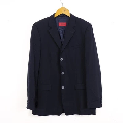 Hugo Boss Giacca Uomo Taglia 48 Lana Vergine Blu Classica Comodo Elegante Logo - Imagen 1 de 4