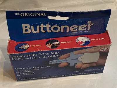 Vtg Orig Buttoneer Fastening System  ~ Avery Dennison ~  As Seen on TV  ~ Unused - Image 1 of 4