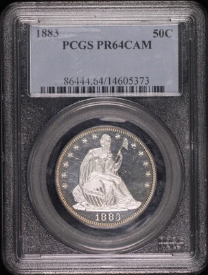 1883 P Half Dollars Liberty Seated PCGS PR-64 CAM Proof - Image 1 of 4