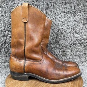Vintage Red Wing Pecos Stiefel Herren 12 B Cowboy Western Leder braun hellbraun Arbeitskleidung - Bild 1 von 12