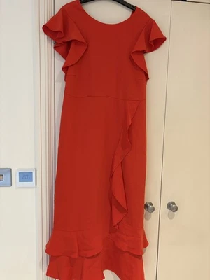 Mint Coral orange long evening  Dress Sz 14 — 第 1/4 张图片