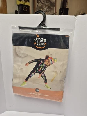 HYDE AND EEK! Disfraz de Halloween esqueleto fundido color 2-3T brilla bajo luz negra Foto 1 de 4