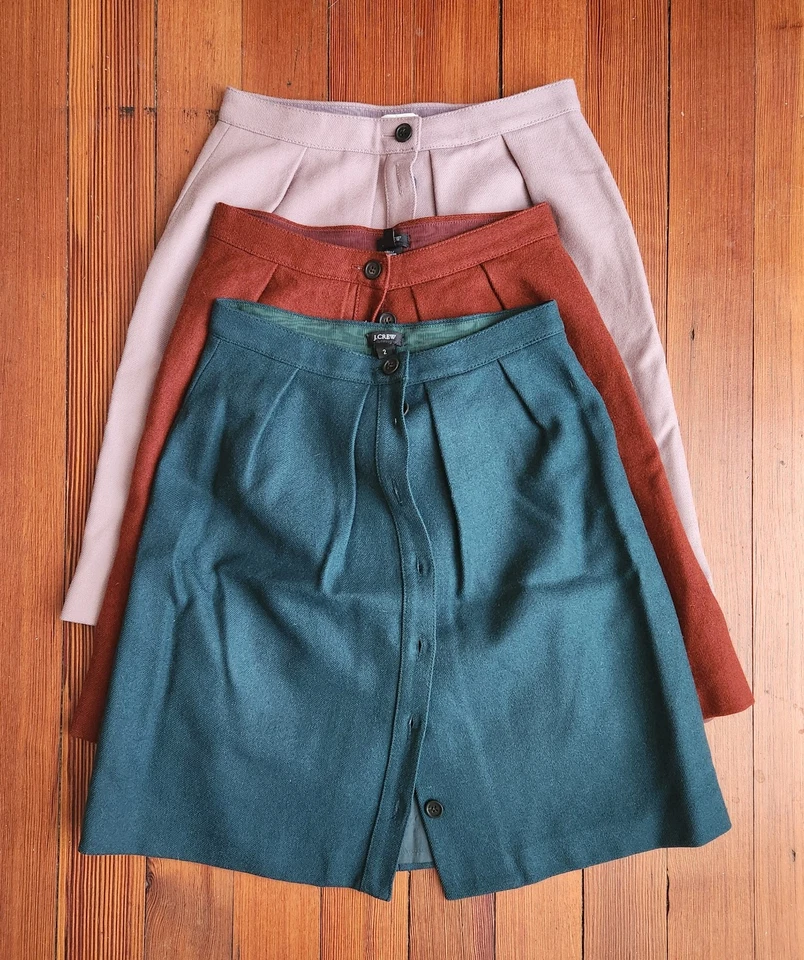 J.Crew 羊毛喇叭裙套装,尺寸 2 — 第 1/1 张图片