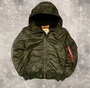 Vintage Alpha Industries MA-1 N-2B Hooded Bomber Jacket Size S - Picture 1 of 9