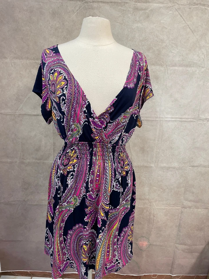 Relaxx by Exist 女式多色连衣裙短袖 2X 码 — 第 1/4 张图片