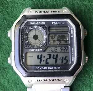 Vintage Casio 3299 AE-1200WH Digital Quartz Herren Armbanduhr - Bild 1 von 4