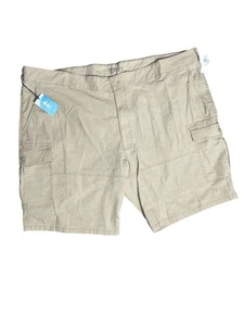 Izod Saltwater Cargo Shorts Men’s Big & Tall Size 52” 10.5" Inseam Khaki New - Picture 1 of 8