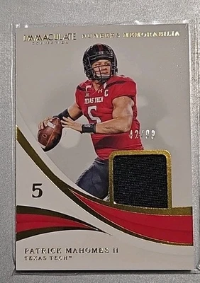 2019 Panini Immaculate Collegiate /99 Patrick Mahomes Numbers Memorabilia #36  - Image 1 of 2
