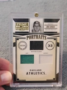Jose Canseco '05 Prime Patches, Game-Used Hat, Glove, Jersey Card 27/33 - Picture 1 of 2