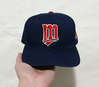 De colección Minnesota Twins Snapback Gorra Exterior Blockhead MLB Años 90 Raro Excelente Foto 1 de 4