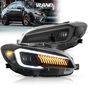 VLAND Pair Projector Led Headlights For Subaru WRX STI 2015-2021 W/Animation DRL - Picture 1 of 16