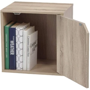 Cubo con anta componibile libreria multiuso 35X29X35 CM mobile Rovere Nordico - Foto 1 di 4