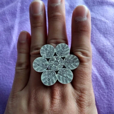 FINE SILVER RINGS 925 STERLING FFONIWCH fáinne ADJUSTABLE SIZE TRIBAL AR09 - Image 1 of 4