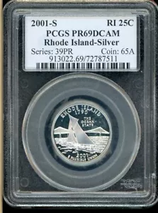 2001-S SILVER RHODE ISLAND STATE QUARTER PCGS PR69DCAM CERT #72787511 - Picture 1 of 2
