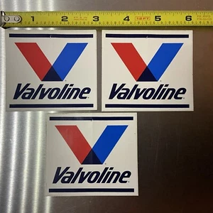 VALVOLINE - Set di 3 Decalcomanie/Adesivi Da Corsa Vintage Anni '80 - 3 Pollici - Foto 1 di 3