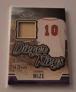 2020 Leaf Lumber Kings Dinger Kings Purple #DK12 Johnny Mize SN 2/2 - Picture 1 of 2