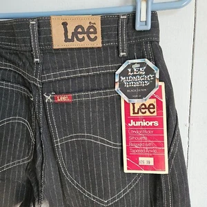 NWT NOS 80s/90s Vintage Lee Juniors Midnight Riders Pinstripe Denim Mom Jeans - Picture 1 of 7