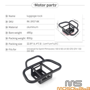 Motorcycle Rear Luggage Rack Shelf Bracket Universal For Vespa Sprint Primavera - Picture 1 of 8