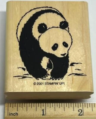 OSO PANDA China Vida Silvestre ZOO Animal Paisaje Asiático Stampin' Up! SELLO DE GOMA Foto 1 de 4