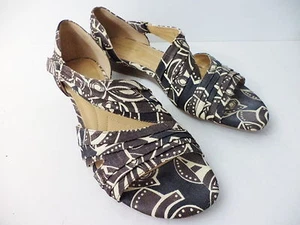 NATURALIZADOR N5 CONFORT JANE NEGRO MARRÓN MARFIL TELA ZAPATO DE CUÑA PUNTERA ABIERTA 10N - Imagen 1 de 7