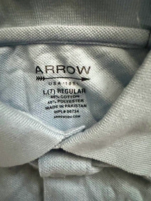 NUEVO Arrow Azul Claro Manga Corta Polo Ropa Escolar Uniforme Top Grande 7 Foto 1 de 4
